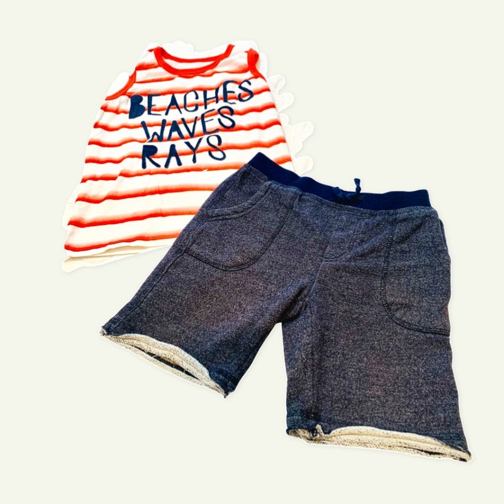 Adorable Boys Summer Set-  Lucky Brand & 7 for all Mankind set - size 7